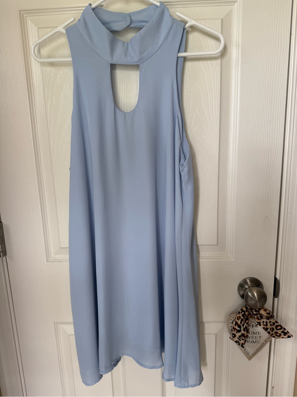 Lucy Love Soft Light Baby Blue Soft Flowy Dress Sz M